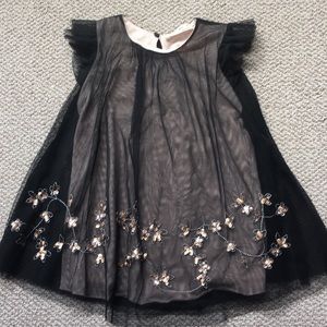 Beautiful Zara girls black dress with sequins